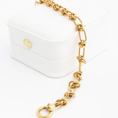 18K Gold PVD Stainless Steel Knotted Chain Bracelet
