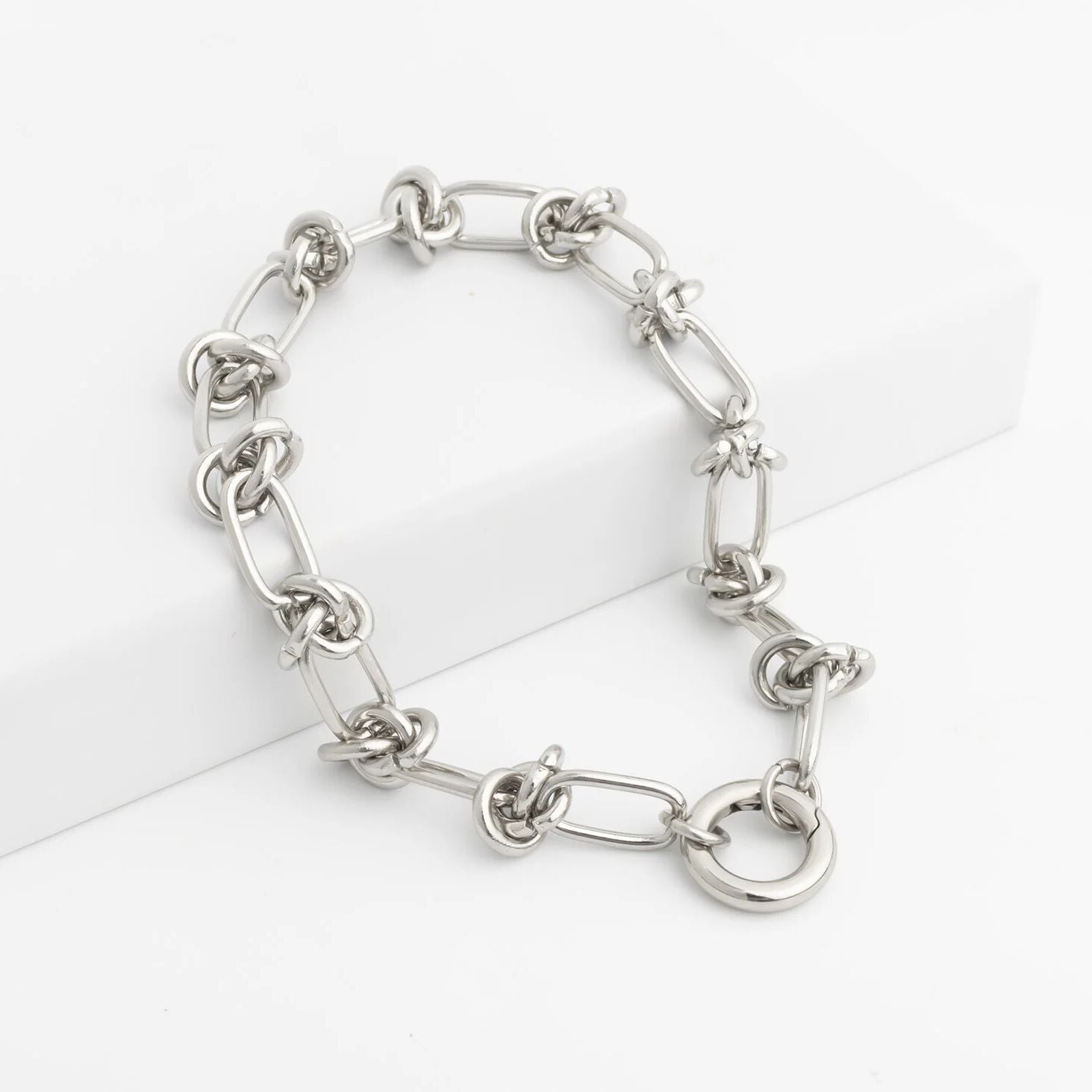 18K Gold PVD Stainless Steel Knotted Chain Bracelet