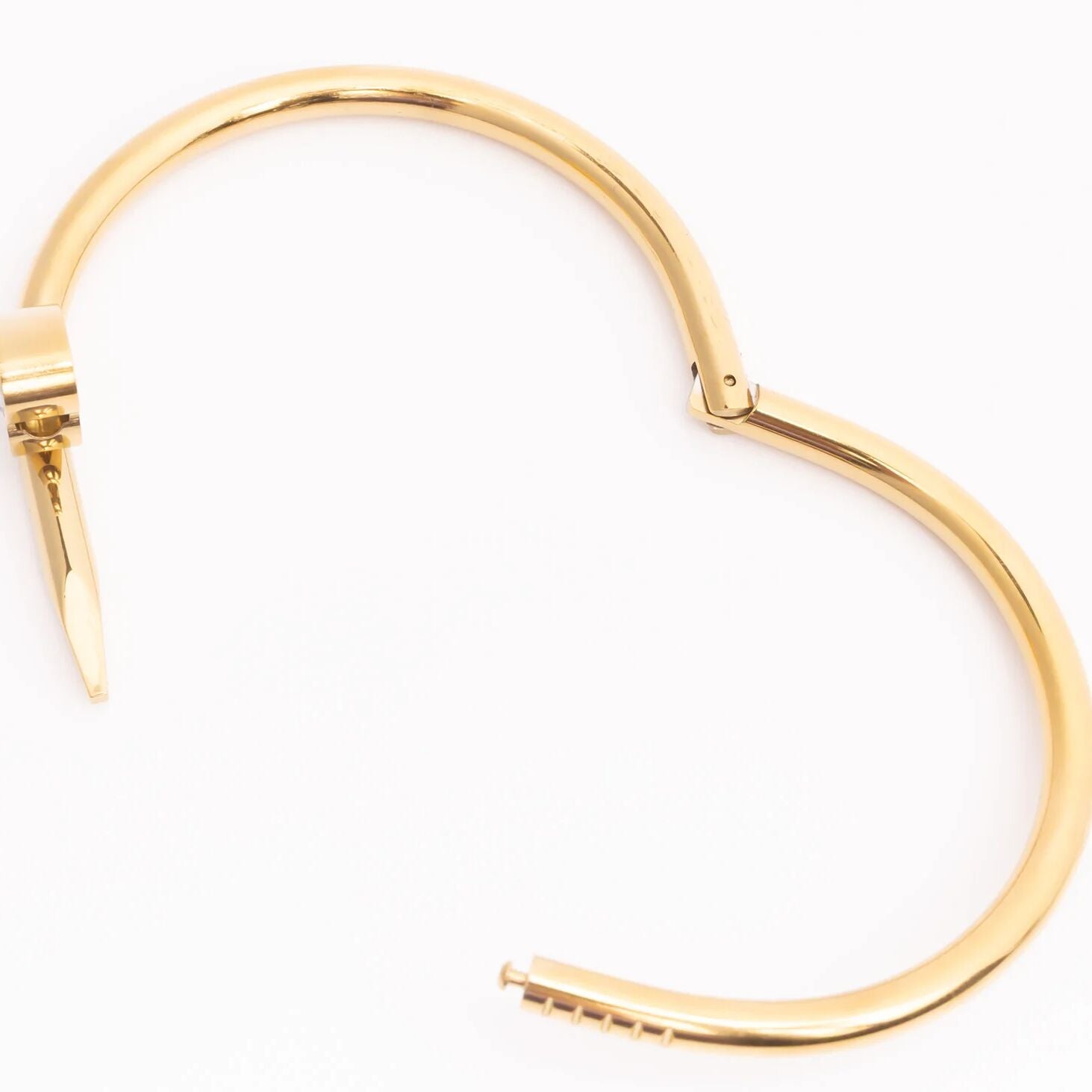 18K Gold PVD Stainless Steel Heart with Stone Bangle Bracelet