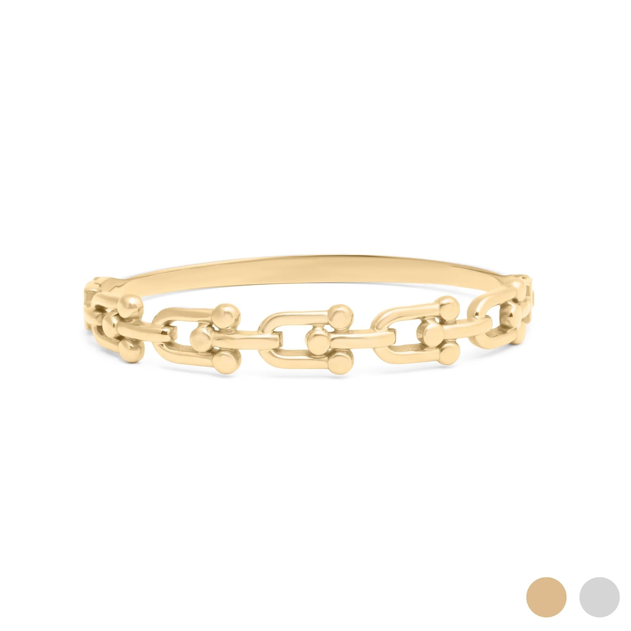 18K Gold PVD Stainless Steel Hardware Bangle Bracelet