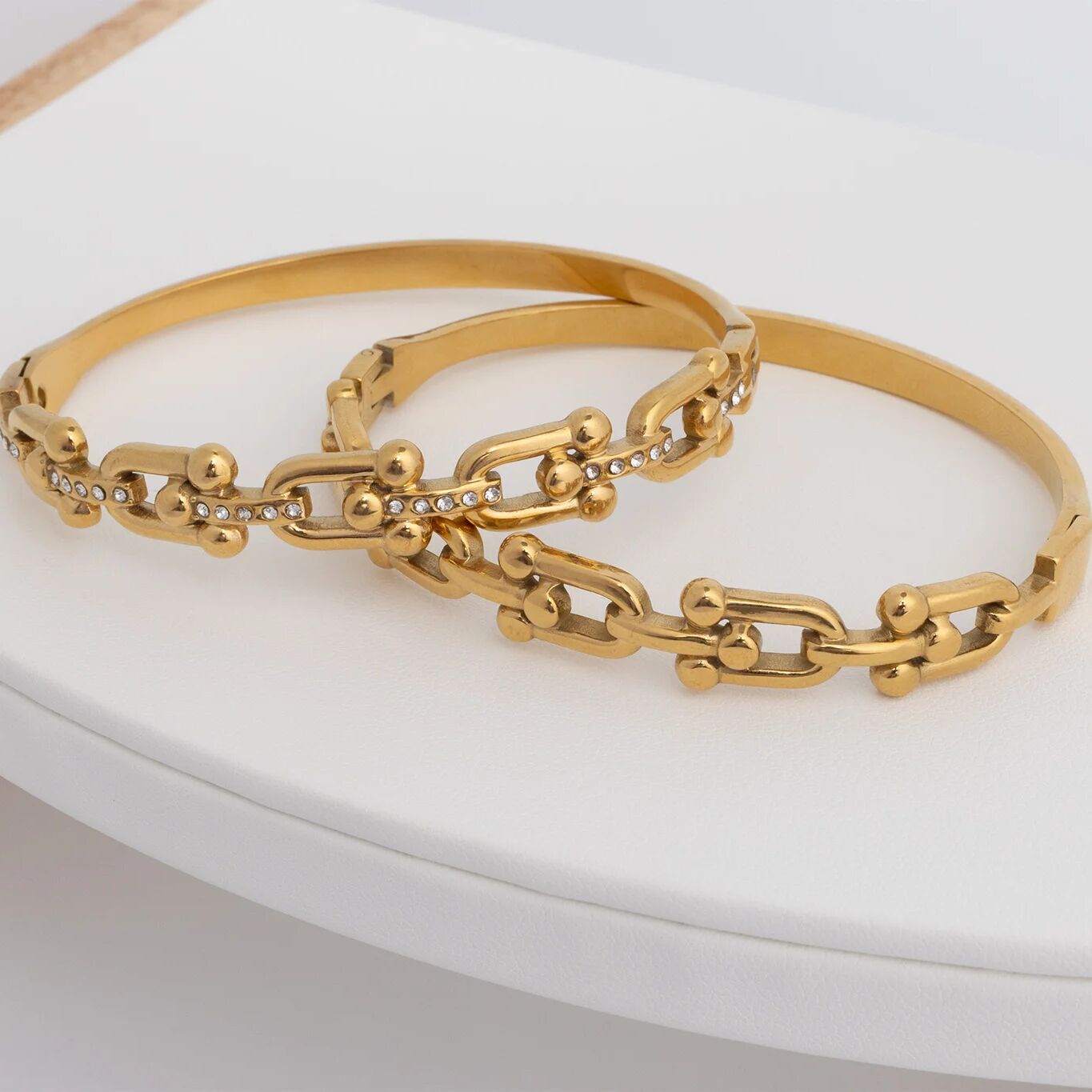 18K Gold PVD Stainless Steel Hardware Bangle Bracelet