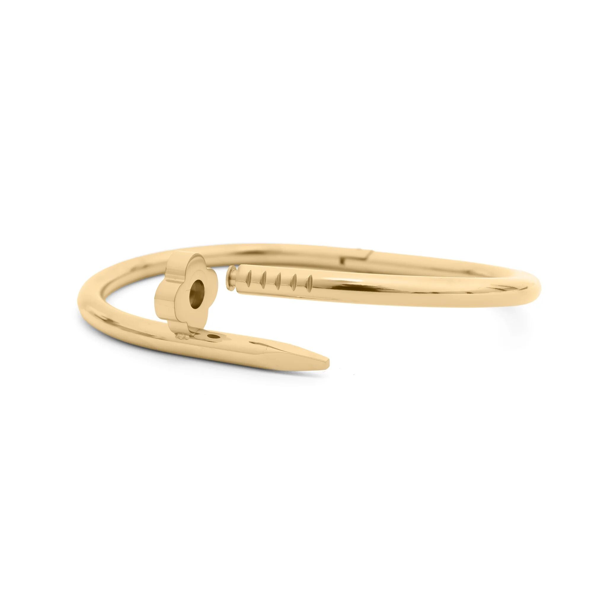 18K Gold PVD Stainless Steel Floral Nail Bangle Bracelet