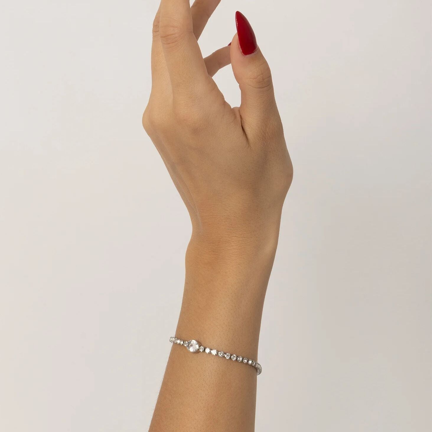 18K Gold PVD Stainless Steel Oval Stone Tennis Chain Bracelet