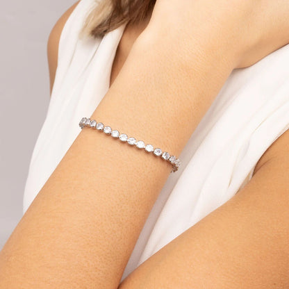 18K Gold PVD Stainless Steel CZ Round Stone Tennis Chain Bracelet