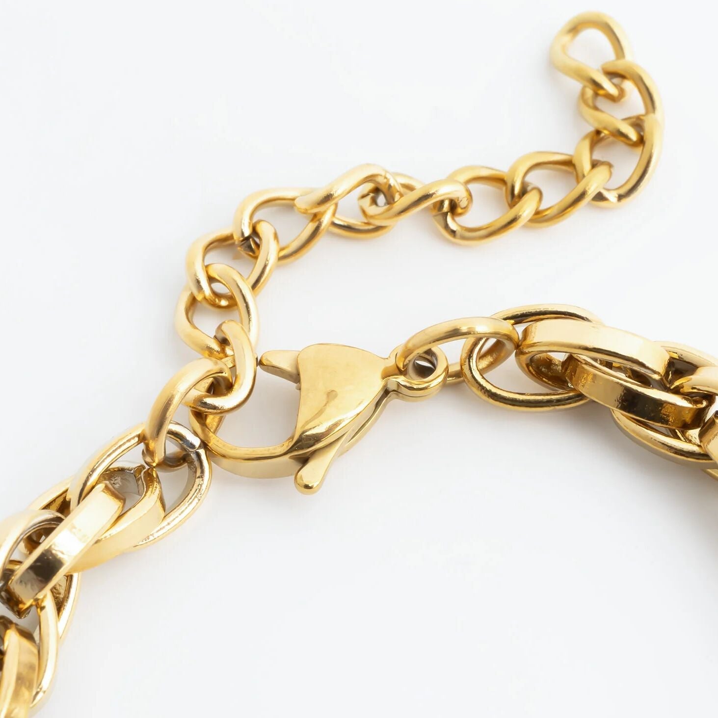 18K Gold PVD Stainless Steel Double Oval Chain Bracelet