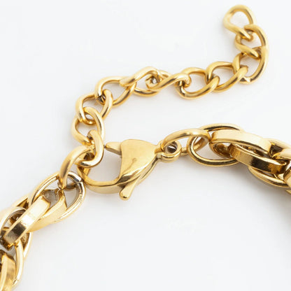 18K Gold PVD Stainless Steel Double Oval Chain Bracelet