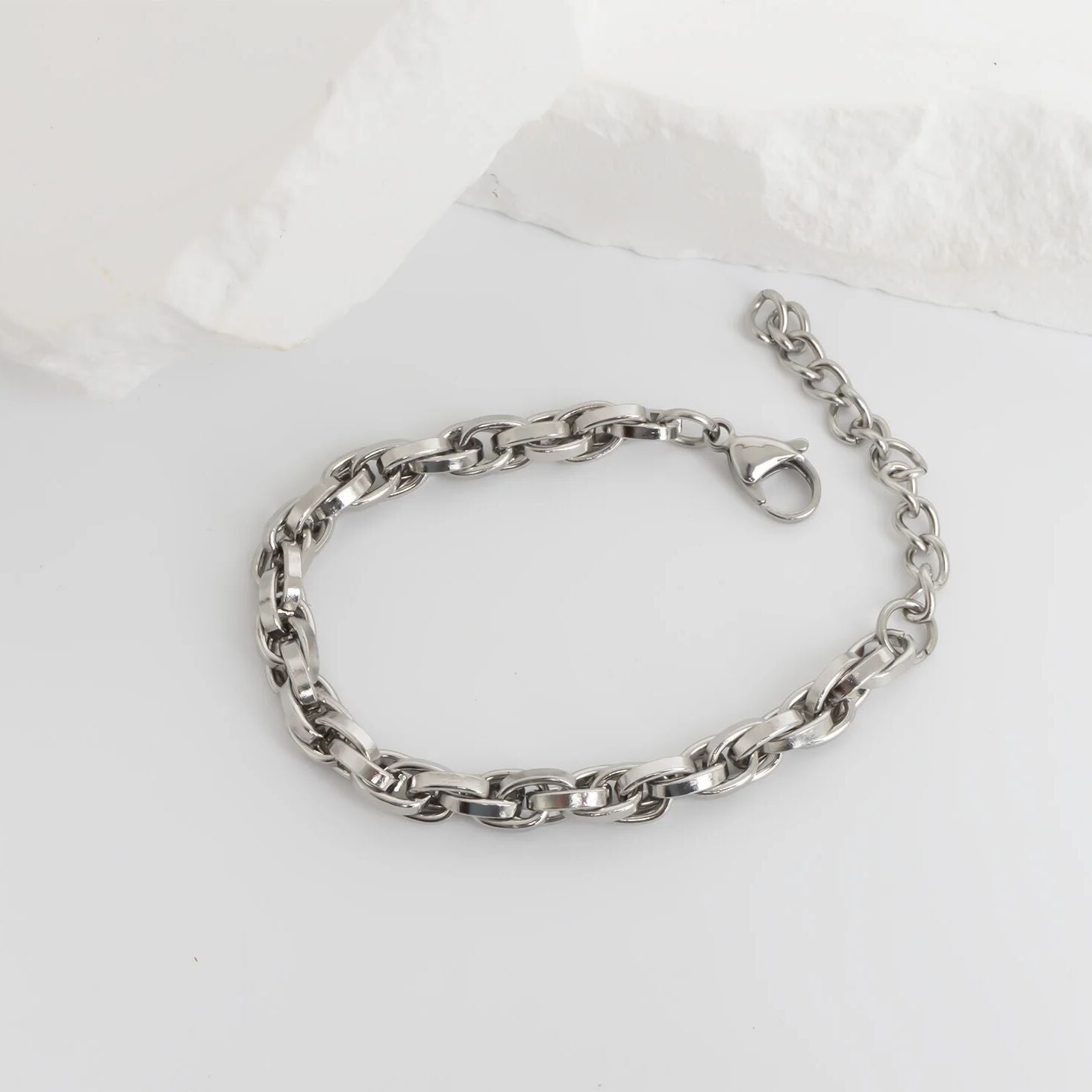 18K Gold PVD Stainless Steel Double Oval Chain Bracelet
