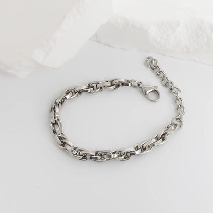 18K Gold PVD Stainless Steel Double Oval Chain Bracelet