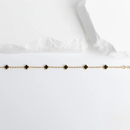 18K Gold PVD Stainless Steel Small Floral Motif Bracelet