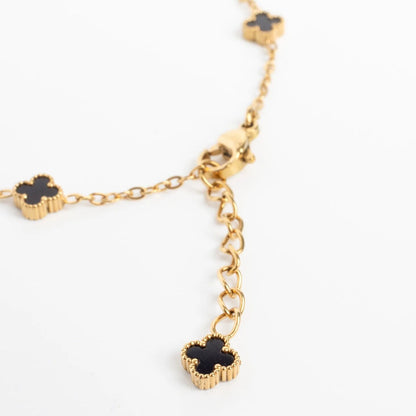 18K Gold PVD Stainless Steel Small Floral Motif Bracelet