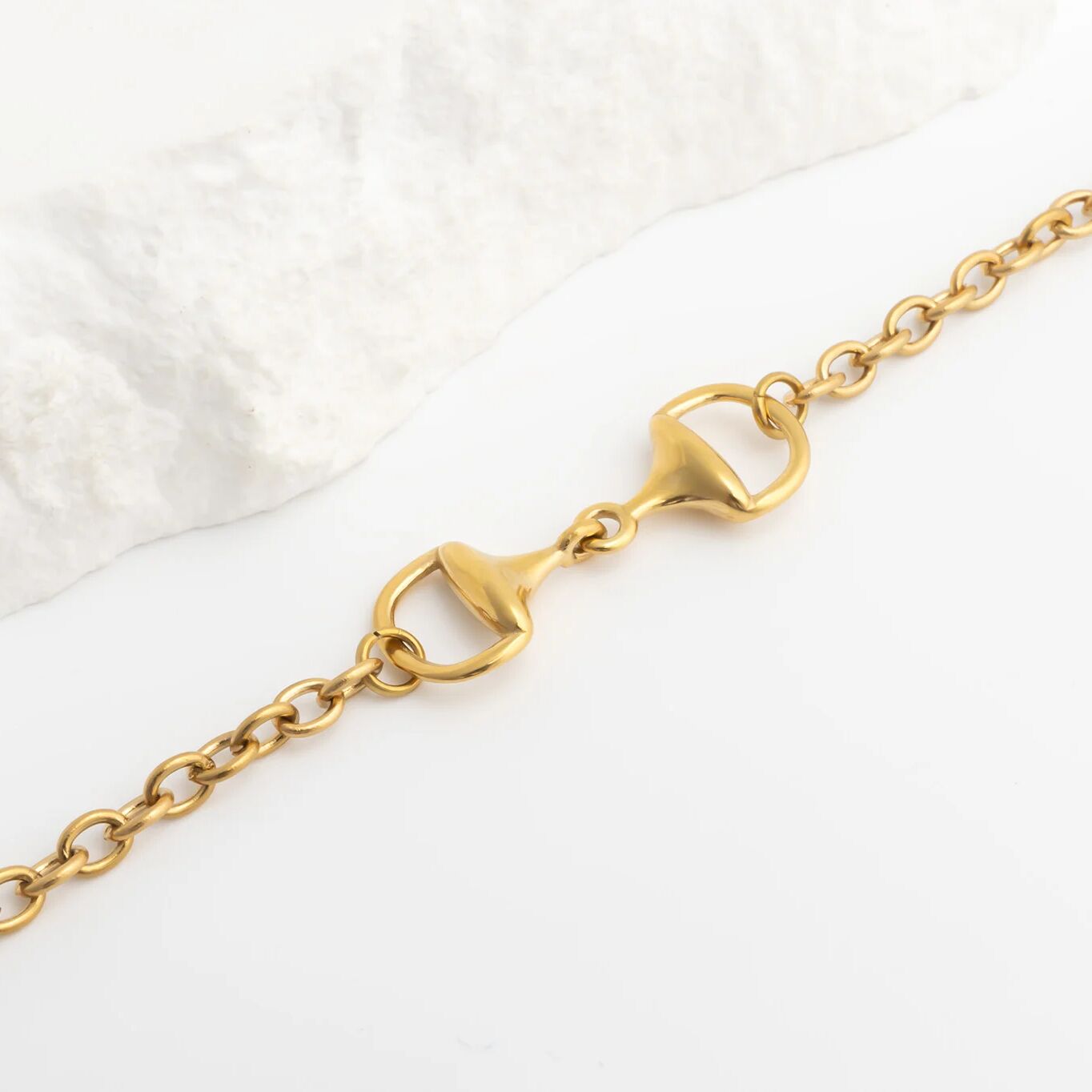 18K Gold PVD Stainless Steel Horsebit Bracelet