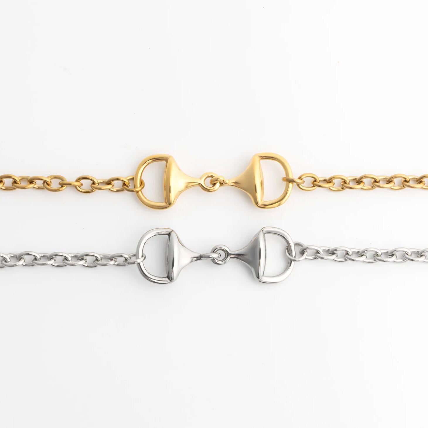 18K Gold PVD Stainless Steel Horsebit Bracelet