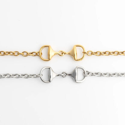 18K Gold PVD Stainless Steel Horsebit Bracelet