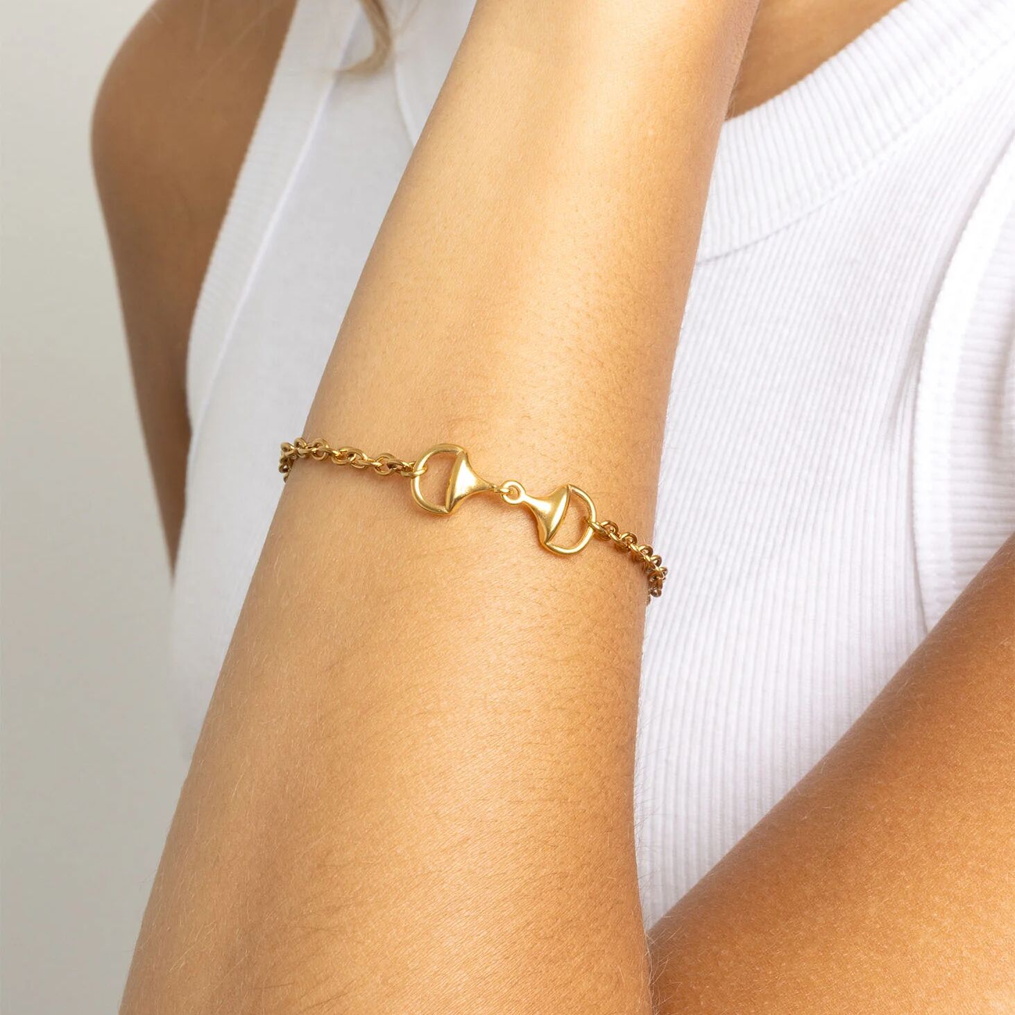 18K Gold PVD Stainless Steel Horsebit Bracelet