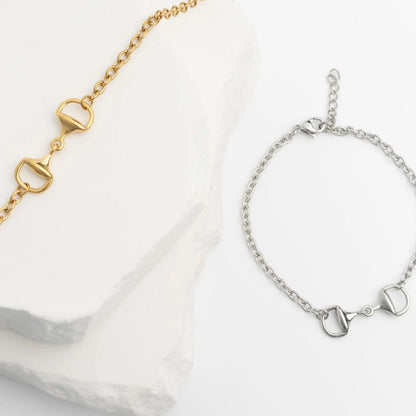 18K Gold PVD Stainless Steel Horsebit Bracelet