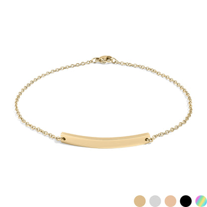 18K Gold PVD Stainless Steel Blank Curved Bar Bracelet/Anklet