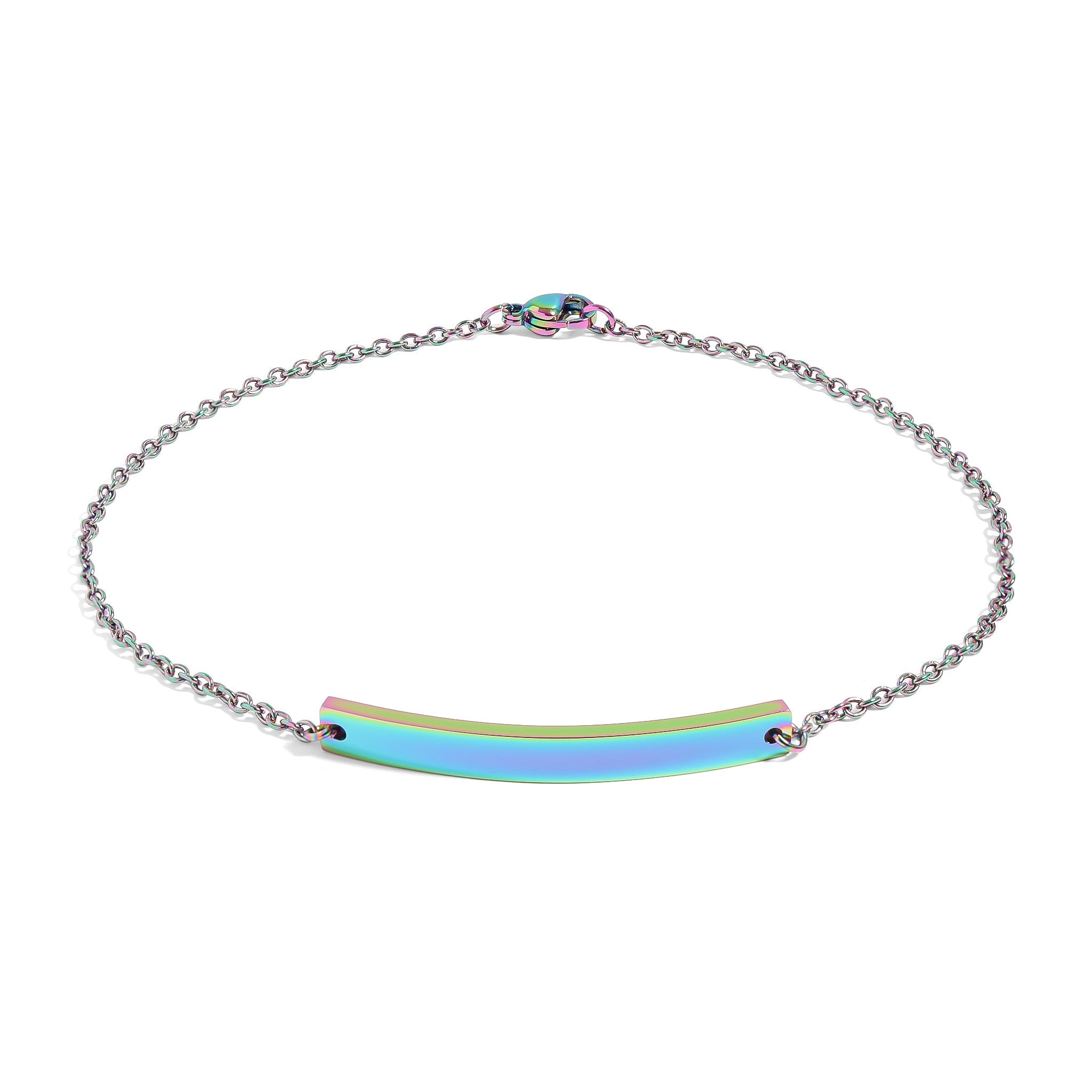 18K Gold PVD Stainless Steel Blank Curved Bar Bracelet/Anklet