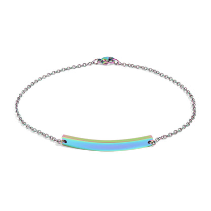 18K Gold PVD Stainless Steel Blank Curved Bar Bracelet/Anklet