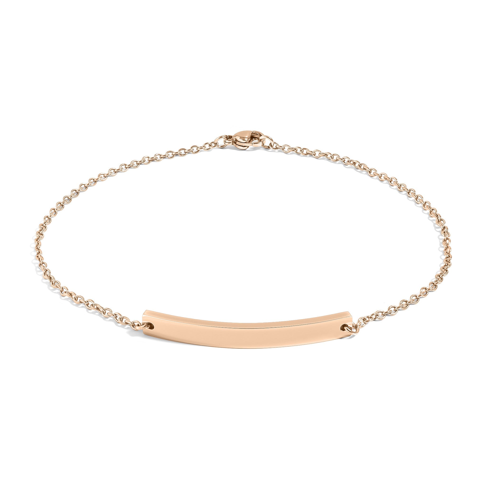 18K Gold PVD Stainless Steel Blank Curved Bar Bracelet/Anklet