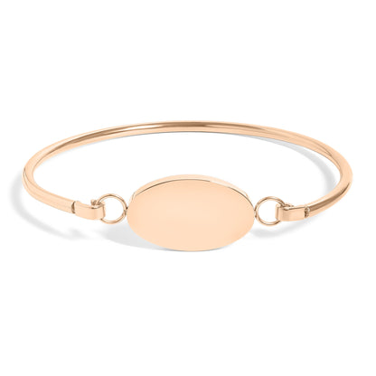18K Gold PVD Stainless Steel Oval Engravable Bracelet