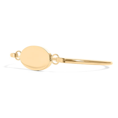 18K Gold PVD Stainless Steel Oval Engravable Bracelet