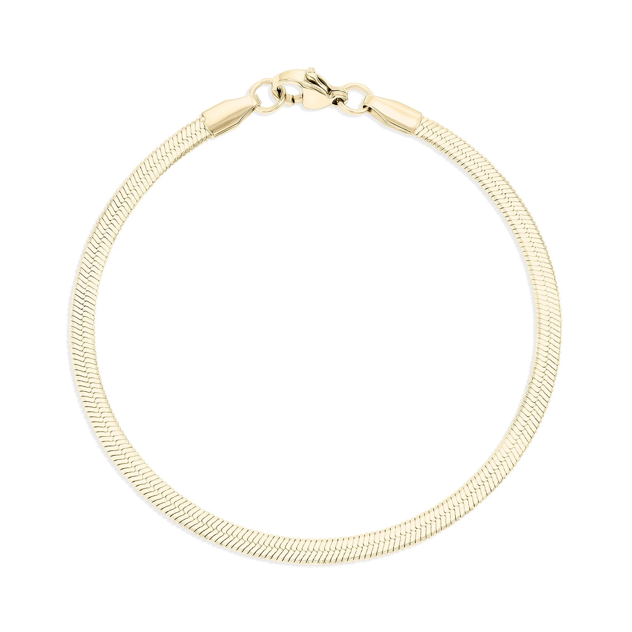 14K Gold Filled PLUS Herringbone Chain Bracelet