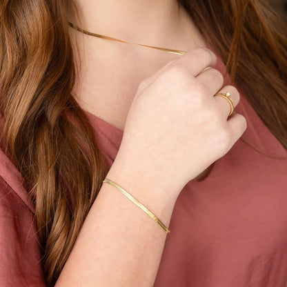 14K Gold Filled PLUS Herringbone Chain Bracelet