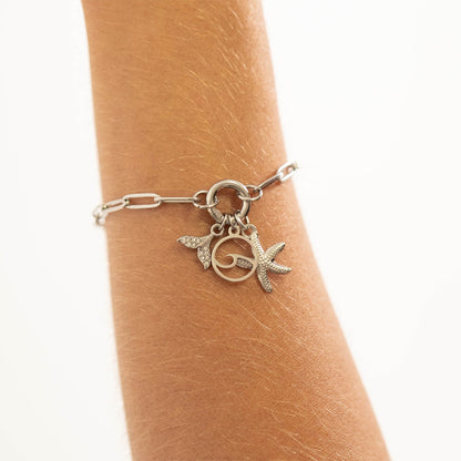 18K Gold PVD Stainless Steel Wave Charm