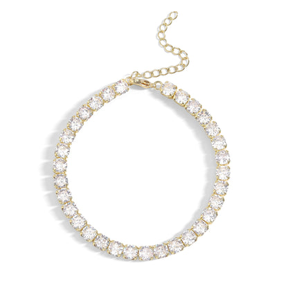 Gold PVD Coated Over Brass Cubic Zirconia Tennis Bracelet