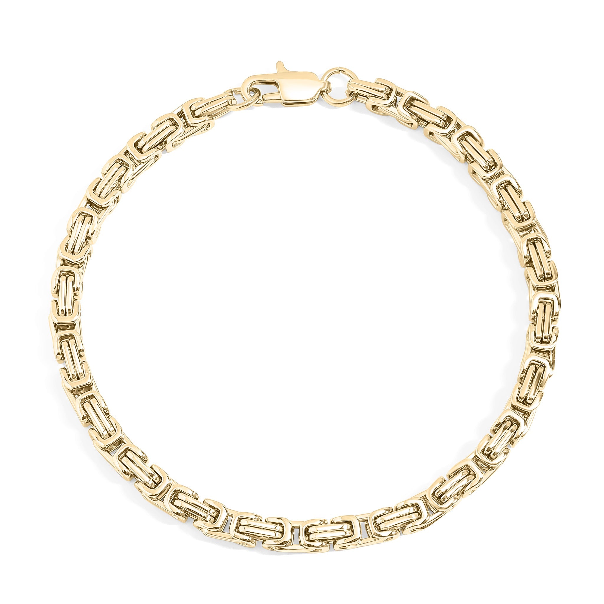 Stainless Steel 18K Gold PVD Coated Byzantine Chain Bracelet or Anklet