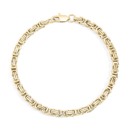 Stainless Steel 18K Gold PVD Coated Byzantine Chain Bracelet or Anklet