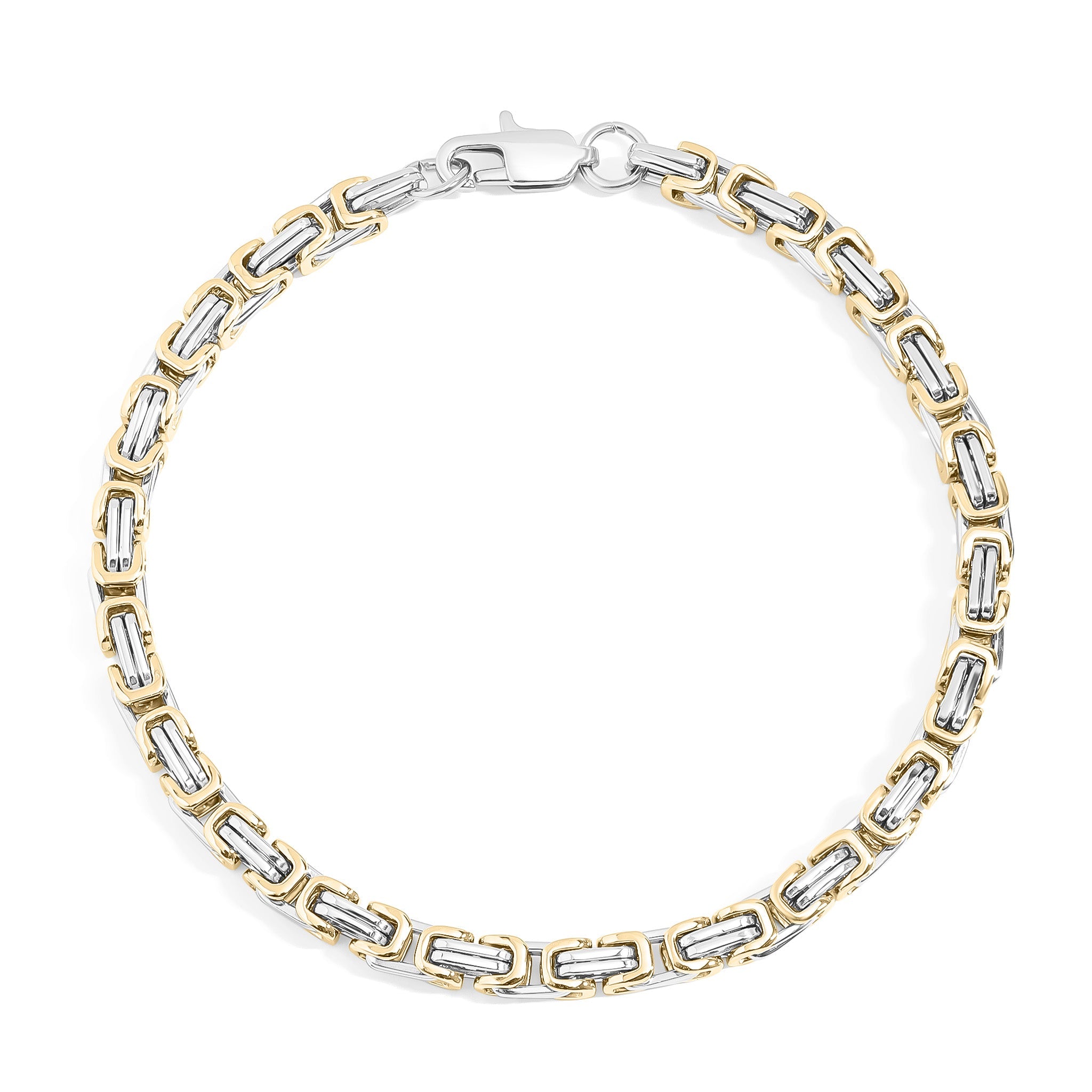18K Gold PVD Stainless Steel Byzantine Chain Bracelet