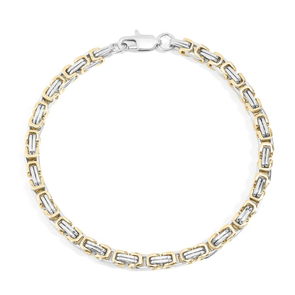 18K Gold PVD Stainless Steel Byzantine Chain Bracelet