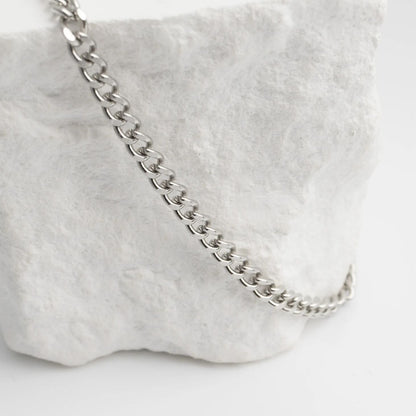 Stainless Steel Diamond Cut Curb Chain Bracelet or Anklet