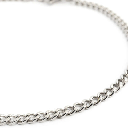 Stainless Steel Diamond Cut Curb Chain Bracelet or Anklet