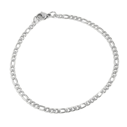 Stainless Steel Figaro Chain Bracelet