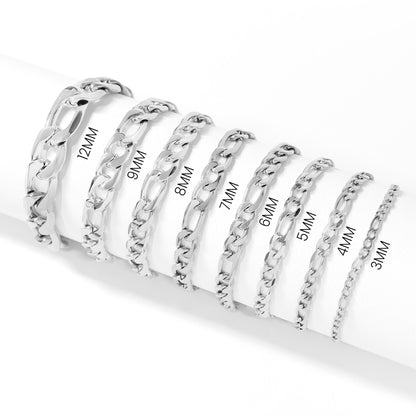 Stainless Steel Figaro Chain Bracelet