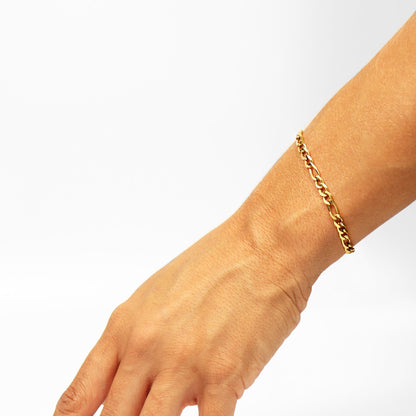 18K Gold PVD Stainless Steel Figaro Chain Necklace