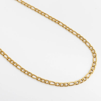 18K Gold PVD Stainless Steel Figaro Chain Bracelet or Anklet