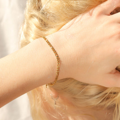 18K Gold PVD Stainless Steel Figaro Chain Necklace