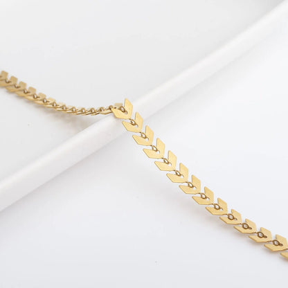 18K Gold PVD Stainless Steel Chevron Bracelet or Anklet