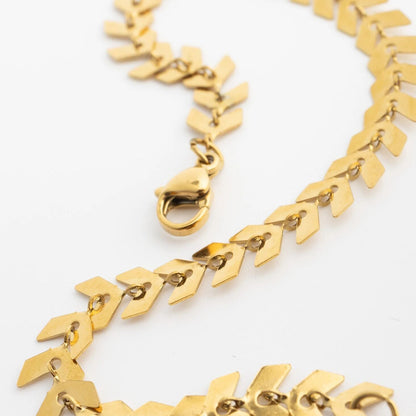 18K Gold PVD Stainless Steel Chevron Bracelet or Anklet