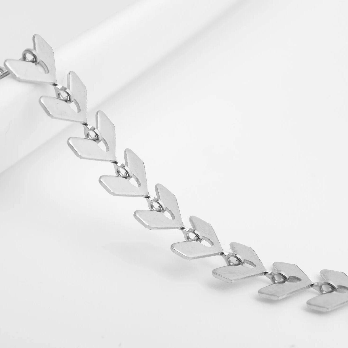 18K Gold PVD Stainless Steel Chevron Bracelet or Anklet