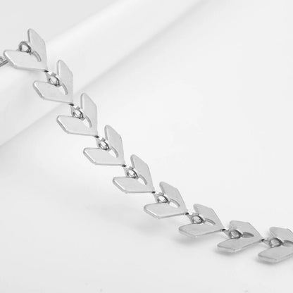 18K Gold PVD Stainless Steel Chevron Bracelet or Anklet