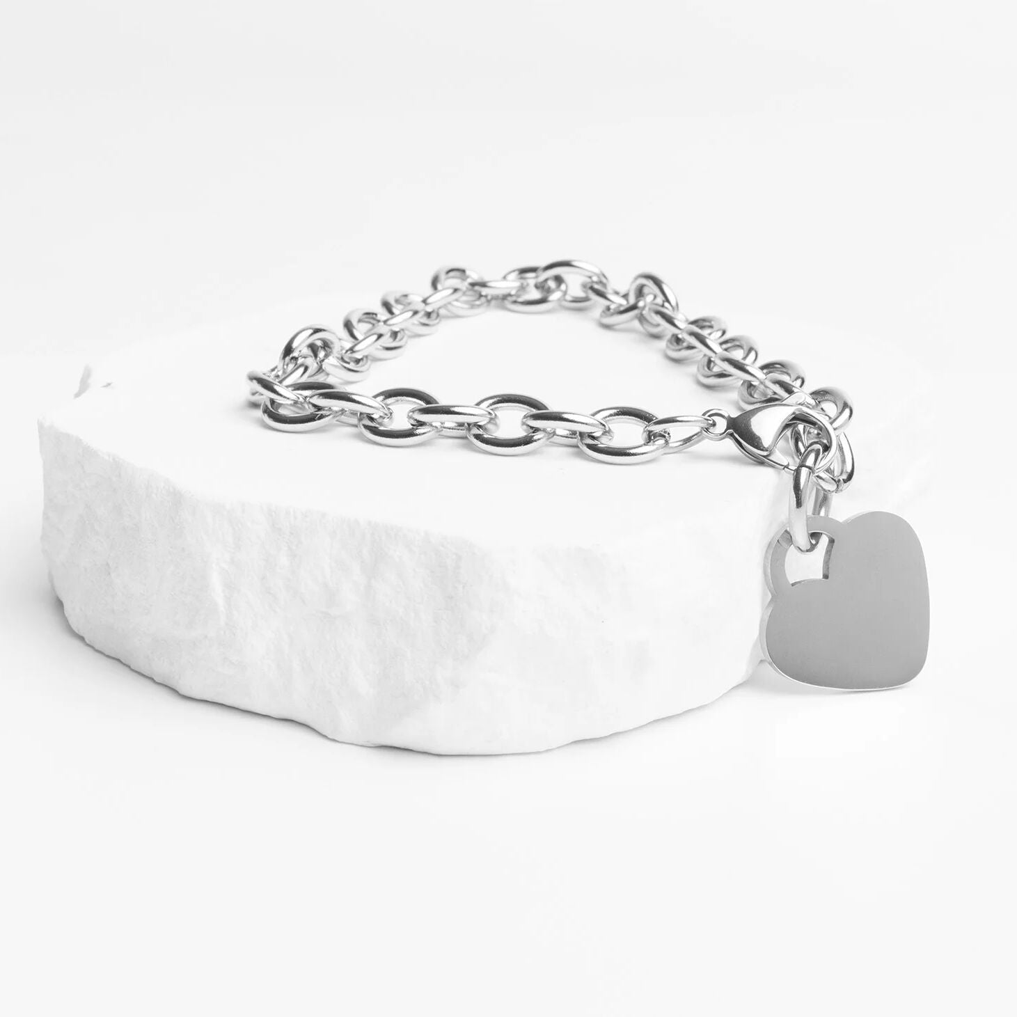 Stainless Steel Blank Heart Bracelet/Anklet
