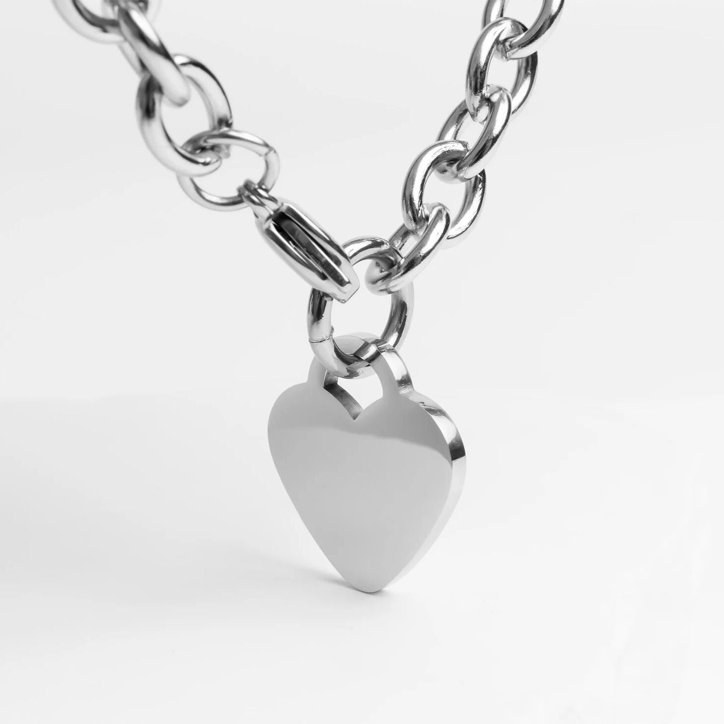 Stainless Steel Blank Heart Bracelet/Anklet