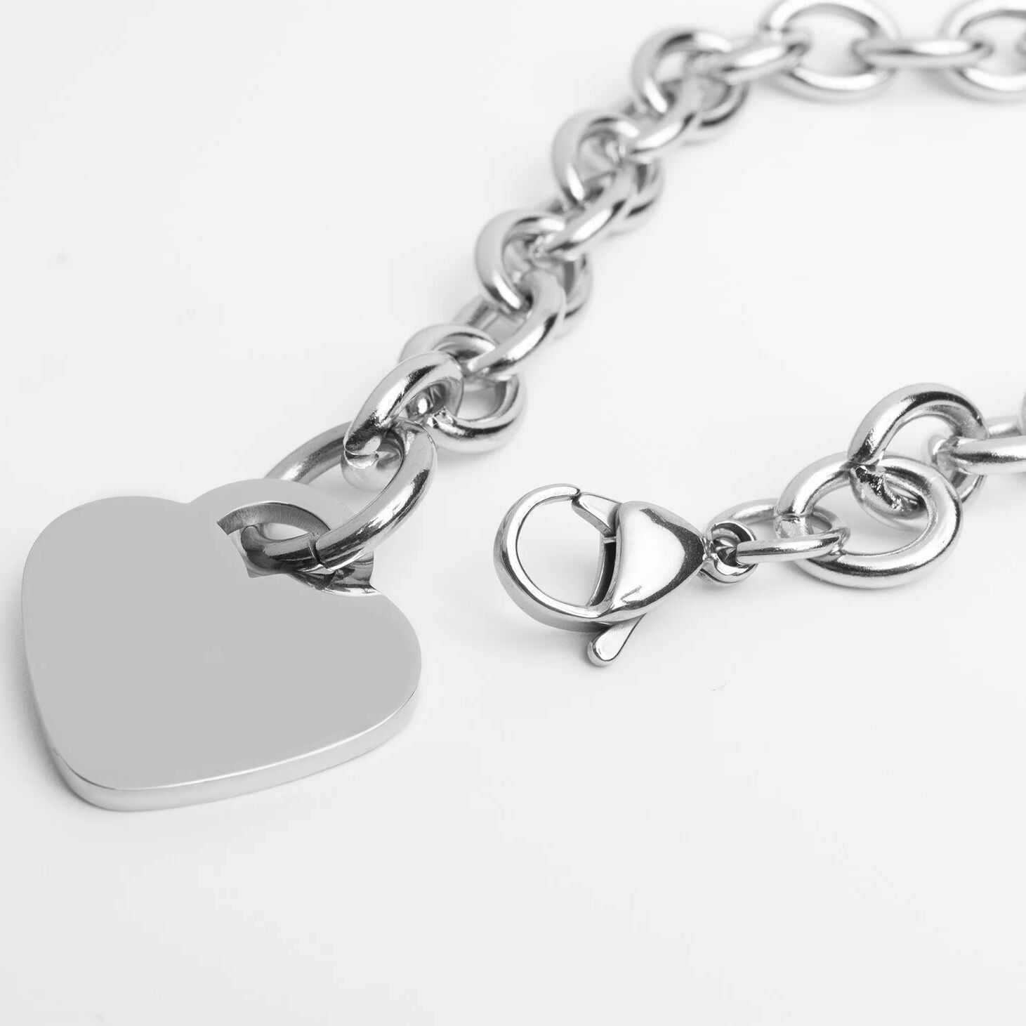 Stainless Steel Blank Heart Bracelet/Anklet