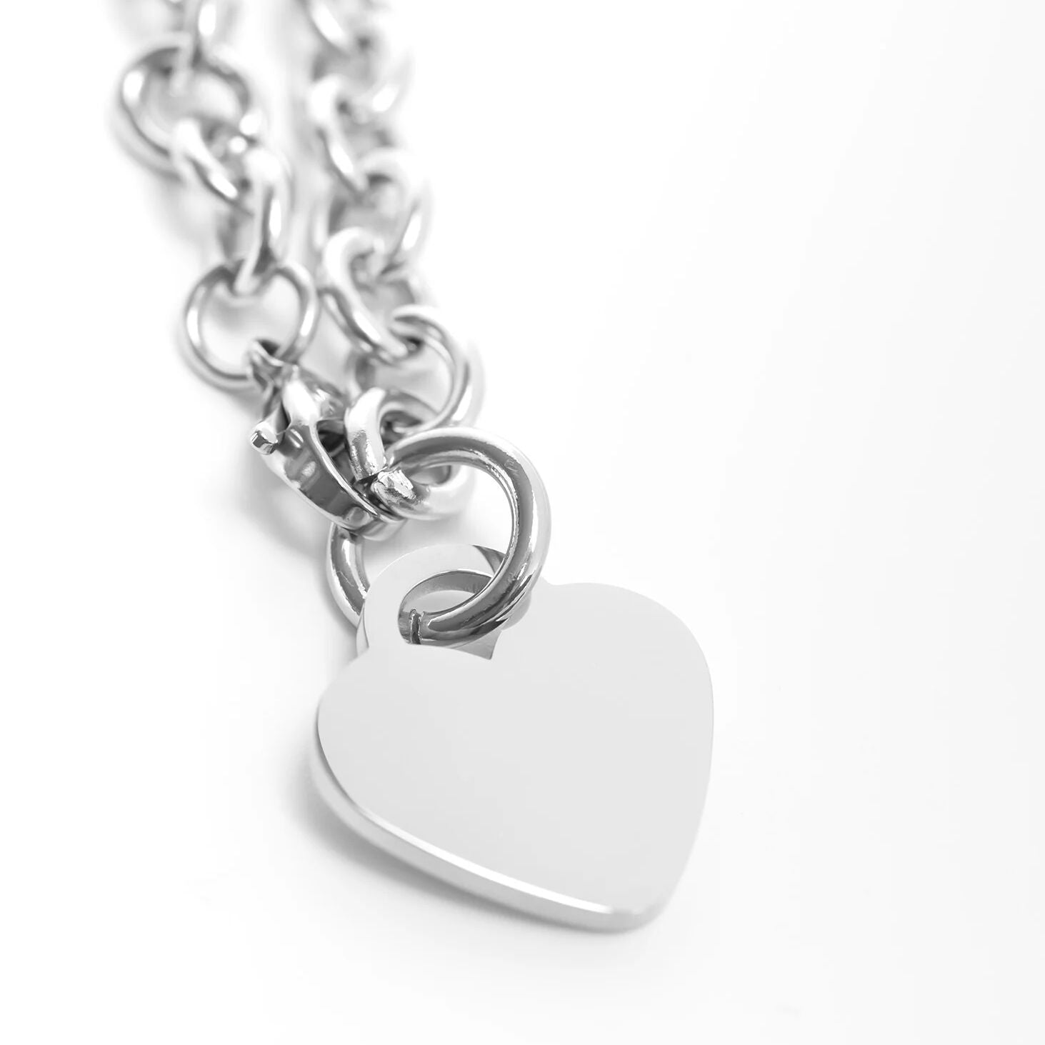 Stainless Steel Blank Heart Bracelet/Anklet