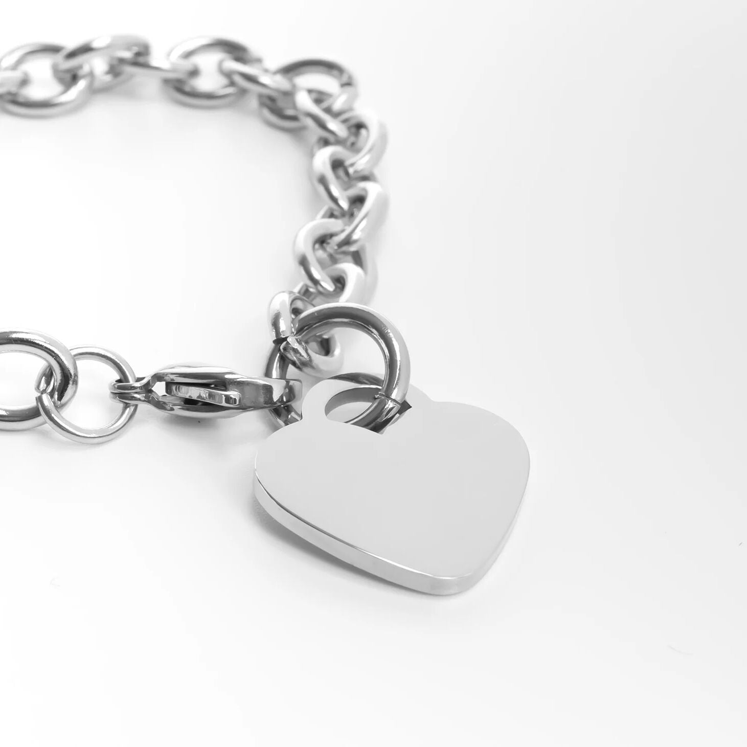 Stainless Steel Blank Heart Bracelet/Anklet