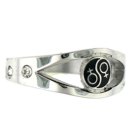Female Venus Symbol Commitment Ceremony CZ Stainless Steel Ring